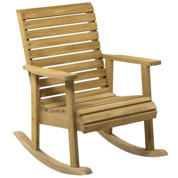 Rocking garden chair Outsunny 64x86x85cm., light brown