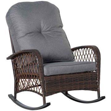 Садовое кресло-качалка Outsunny 75x98x91 см, светло-коричневое.