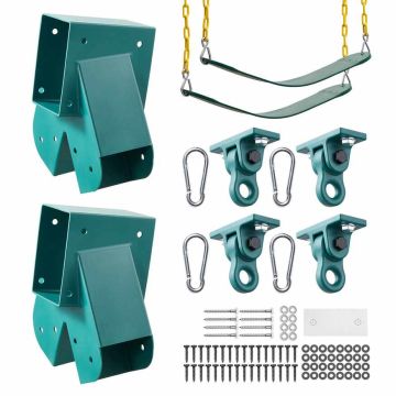 Zestaw huśtawek VEVOR, w kształcie litery A, 2 wsporniki, 2 siedziska, 4 zawieszenia, zielony, 110 × 100 × 48 mm