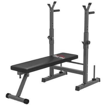 Weight bench, foldable, 8 positions, Black/grey, 140 × 98–122 × 73 cm