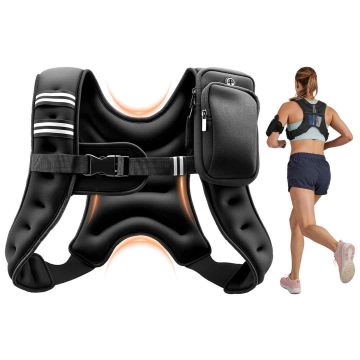 Kamizelka obciążeniowa VEVOR JS-VEST005-5, czarna, 360 × 305 × 70 mm