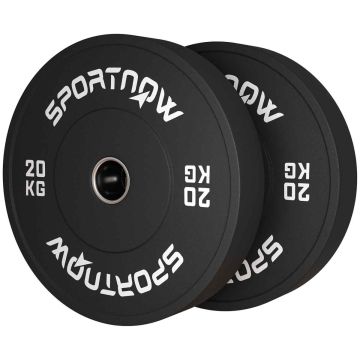 Ciężarki do sztangi Sportnow 45x45x8cm, czarno-białe