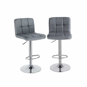 Set of 2 bar stools, grey