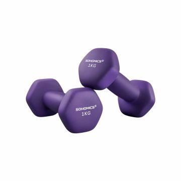 Dumbbell set 2 x 1 kg, purple