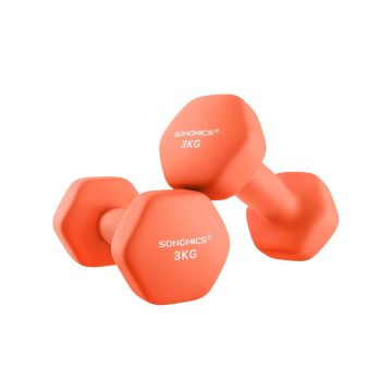 Dumbbell set 2 x 3 kg, red