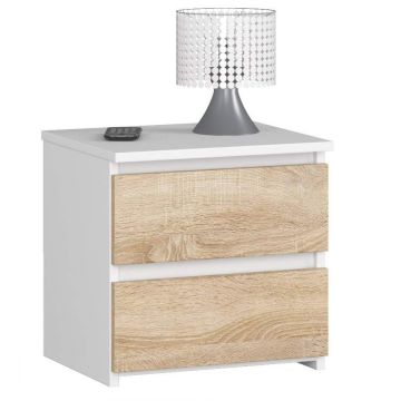 Stolik nocny NORE CL2 40 cm, kolor biały/dąb