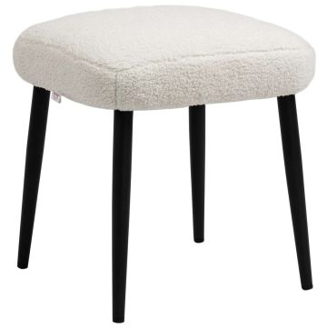 Stool Homcom 42x42x47cm., cream/black