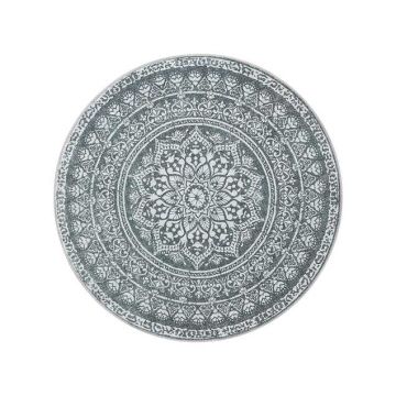 Carpet 120cm., white/dark gray