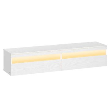 Szafka RTV VASAGLE LTV133B02, wisząca, biała, 147 × 35 × 30 cm