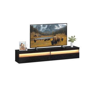 Szafka RTV VASAGLE LTV133B02, wisząca, czarna, 178 × 35 × 30 cm