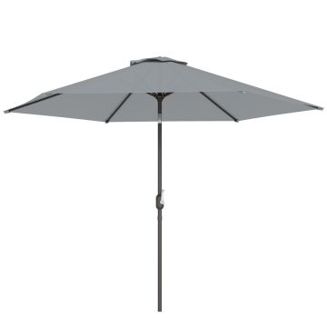 Parasol ogrodowy z pokrowcem ochronnym, szary, Ø295 × 240 cm