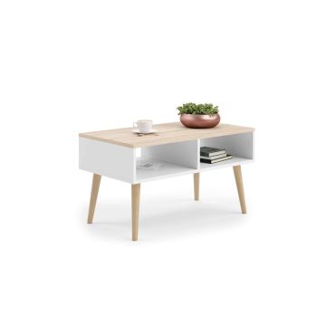 Stolik kawowy w stylu skandynawskim Sandi 90x55x50cm, beżowy