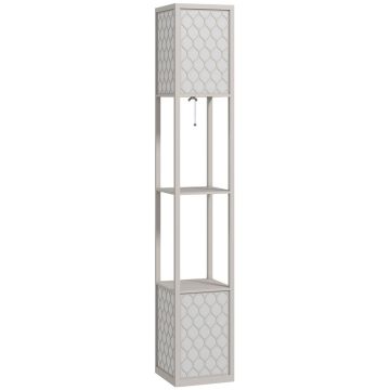 Floor lamp with shelves, 2 shelves, 26 × 26 × 156 cm