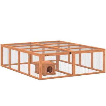 Klatka dla królików, dla 2-4 królików, 2 drzwi, 180,4 × 150 × 48 cm