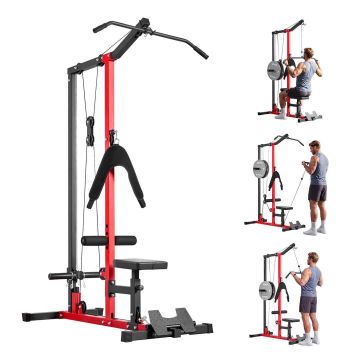 Cable trainer VEVOR LAT HM1905B, 3 in 1, 1370 × 720 × 2080 mm