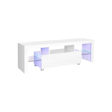 Szafka RTV z oświetleniem LED LTV14WT 140 x 35 x 45 cm, biała