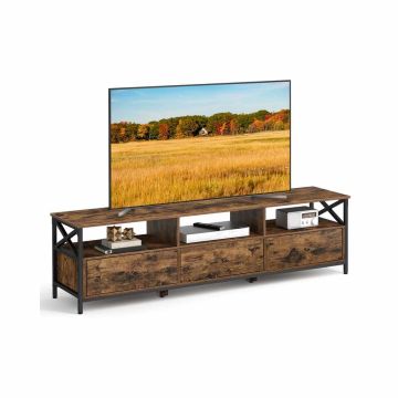 Szafka RTV VASAGLE, 3 szuflady, 3 otwarte przegrody, 178 × 40 × 50 cm