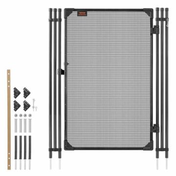 Brama ogrodzeniowa VEVOR NLPFRG1, czarna, 120 × 75 cm