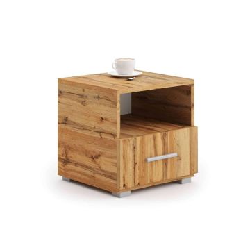 Stolik nocny Emi 40,5x37x40 cm, kolor naturalnego drewna