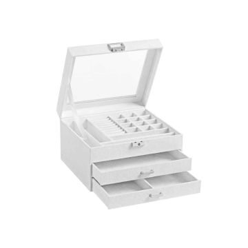 Pudełko na biżuterię z lusterkiem JBC158W01, białe