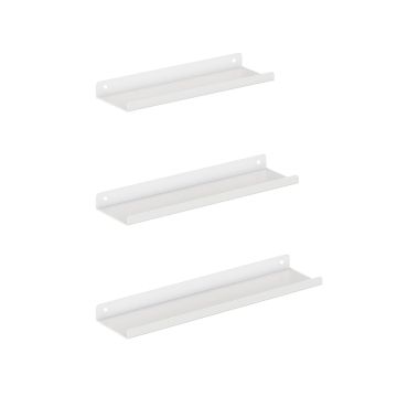 Set of 3 wall shelves, white