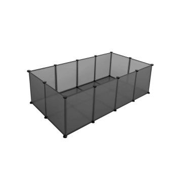 Animal enclosure with floor panels, grey