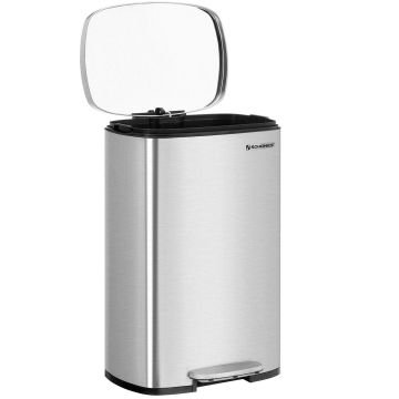 Pedal bin 50l, silver