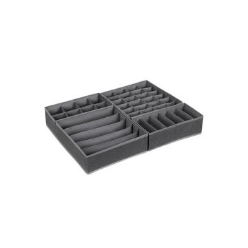 Folding box set, 4 pieces, dark grey