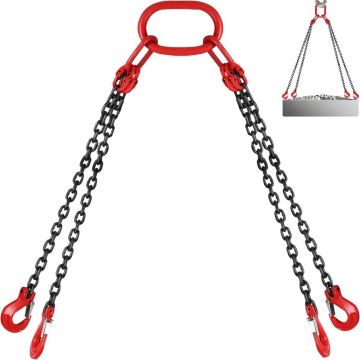 Zawiesie łańcuchowe G80, 5/16" x 5 stóp, 5 ton, łańcuch do podnoszenia z hakami
