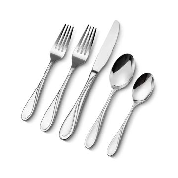 45-piece silver-colored stainless steel cutlery set, for 8 people, dishwasher safe
