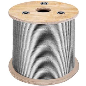 Lina stalowa nierdzewna 3,2 mm 7x7 lina stalowa 152,4 m do transportu i balustrad