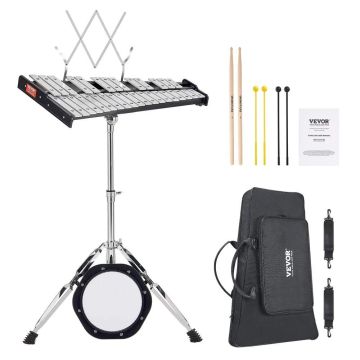 Professional 32-note xylophone bell set with stand and bag