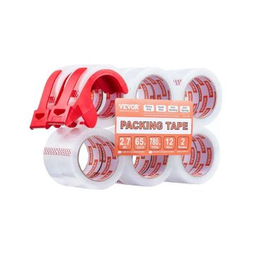 Clear Packing Tape 1.88" x 65 Yards, 3" Core, 12 Rolls