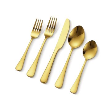 60-piece gold and silver stainless steel cutlery set, 12 people