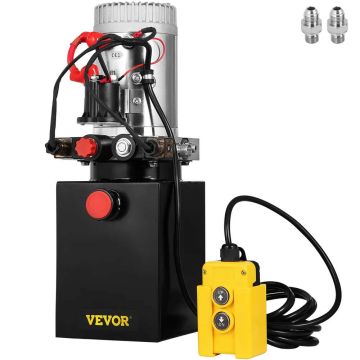 Hydraulic pump with 4 L steel tank, 12 V, double acting