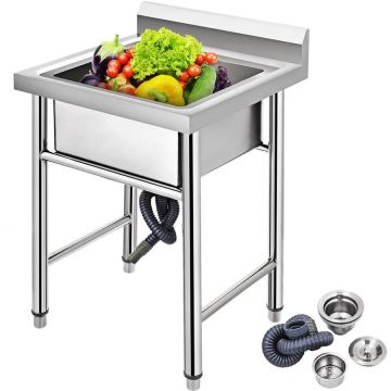 Handmade stainless steel sink, non-magnetic, large, 17.5x10x16.5 inches