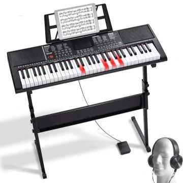 61-key digital piano with illuminated keys and USB MIDI