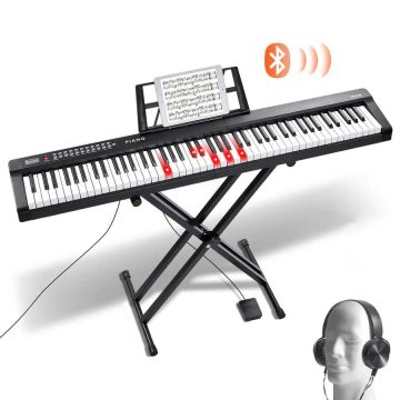88-key digital piano with half-weighted keys and stand