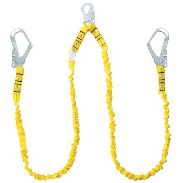 38 mm yellow safety rope with alloy steel hooks, 1.83 m, for climbing