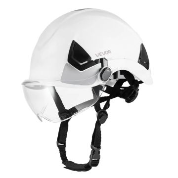 Industrial ABS safety helmet with visor and ventilation