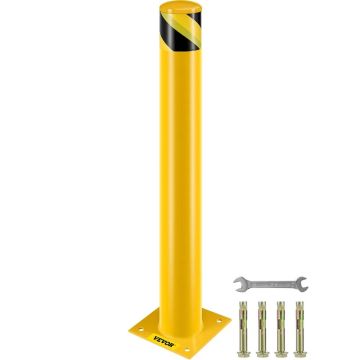 Safety tubular steel bollard, 36" height, yellow