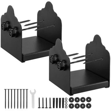 Post brackets, 6x6, carbon steel, black, 2 pcs., for terraces