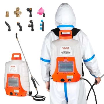 Backpack sprayer, 15.1 L, battery-operated, adjustable pressure