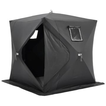 Portable ice fishing tent, 3-4 persons, 90x90 cm, waterproof, black