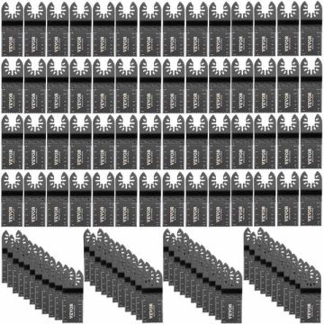 Zestaw 100 ostrzy do pił oscylacyjnych do drewna i plastiku, HCS, kompatybilny z Dewalt, Dremel, Bosch