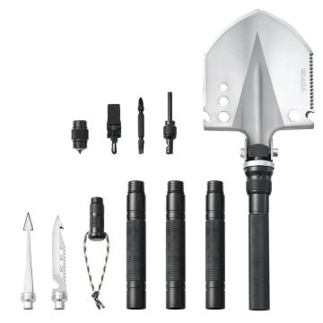 Survival Folding Shovel 13 in 1, Multifunctional Tactical Tool