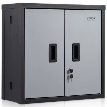Szafka ścienna metalowa składana 660 mm, czarna, półka regulowana