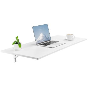 Folding white wall-mounted table 43.3x18 inches