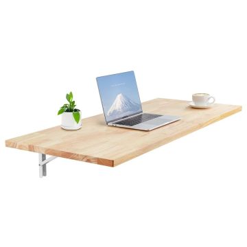 Folding wall-mounted table, 47 x 20 inches, iron bracket, burlywood