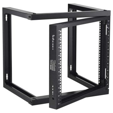 9U wall-mounted open frame server rack, black, 530x450x520 mm